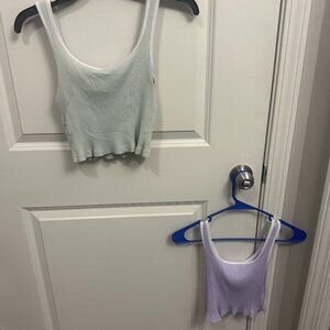 Green and Purple Cropped Tank-tops